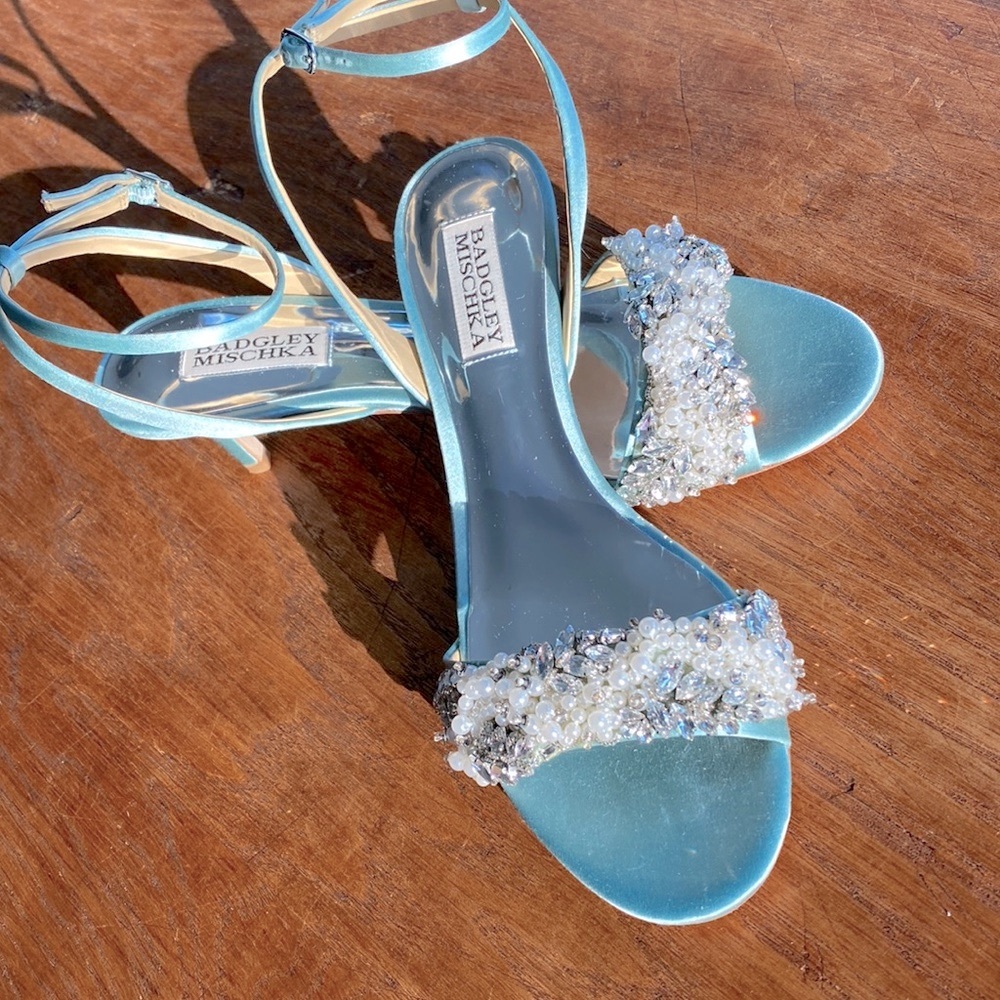 Badgley Mischka “Fiona” Pearl and Jeweled Sandals NIB